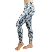 On the Go Women's Snake Print Leggings - SuperSoft Mid-Rise Slimming Yoga Pants (1 Pair, Snake Print, Size L-2X)